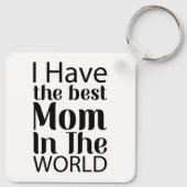 Welten Beste Mama Elegantes Schwarz-Weiß-Script Schlüsselanhänger (Rückseite)
