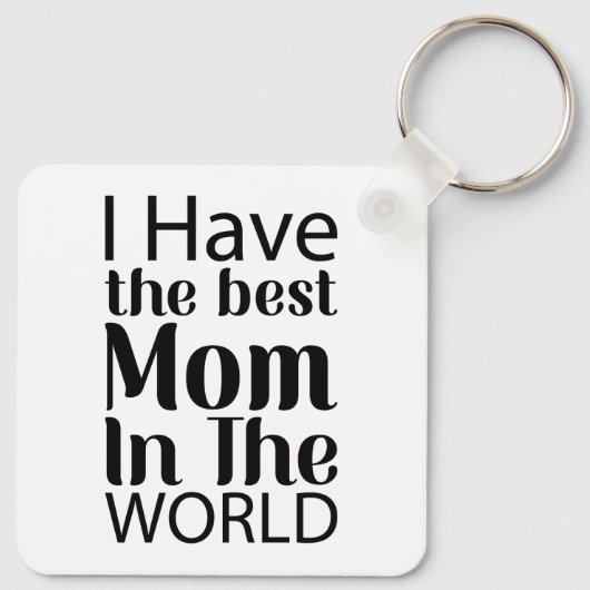 Welten Beste Mama Elegantes Schwarz-Weiß-Script Schlüsselanhänger (Rückseite)