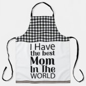 Welten Beste Mama Elegantes Schwarz-Weiß-Script Schürze (Vorderseite)