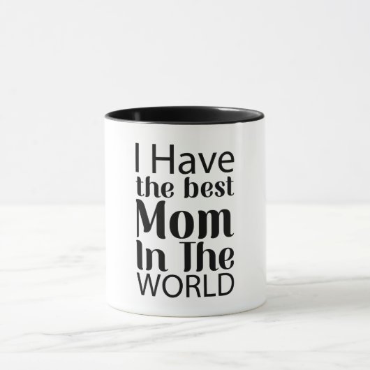Welten Beste Mama Elegantes Schwarz-Weiß-Script Tasse (Zentrum)