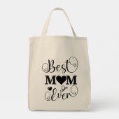 Welten Beste Mama Elegantes Schwarz-Weiß-Script Tragetasche (Rückseite)