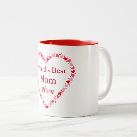 Welten Beste Mama Herz Zweifarbige Tasse (VorderseiteRechts)