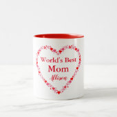 Welten Beste Mama Herz Zweifarbige Tasse (Mittel)