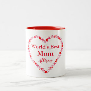 Welten Beste Mama Herz Zweifarbige Tasse