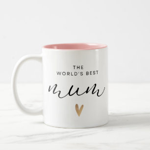 Welten beste Mama mit Herz Zweifarbige Tasse