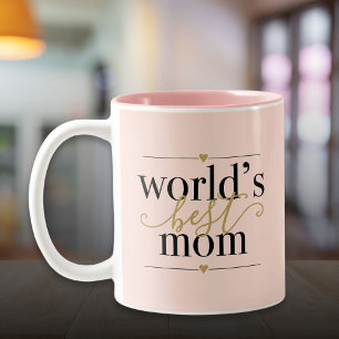 Welten Beste Mama Moderne Elegante Rosa und Gold Zweifarbige Tasse