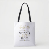 Welten beste Mama Personalisiert Black and Gold Tasche (Vorderseite)