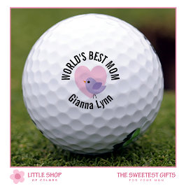 Welten Beste Mama Rosa Herz Mit Monogramm Golfball