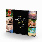 Welten Beste Mama Schwarz und Gold 6 Fotoblock (Rechts)