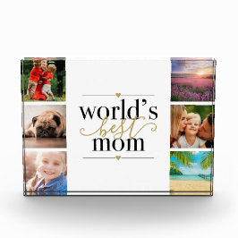 Welten Beste Mama Schwarz und Gold 6 Fotoblock