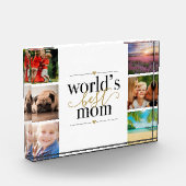 Welten Beste Mama Schwarz und Gold 6 Fotoblock (Links)