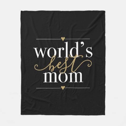 Welten Beste Mama Schwarz und Gold Elegantes Skrip Fleecedecke (Vorderseite)