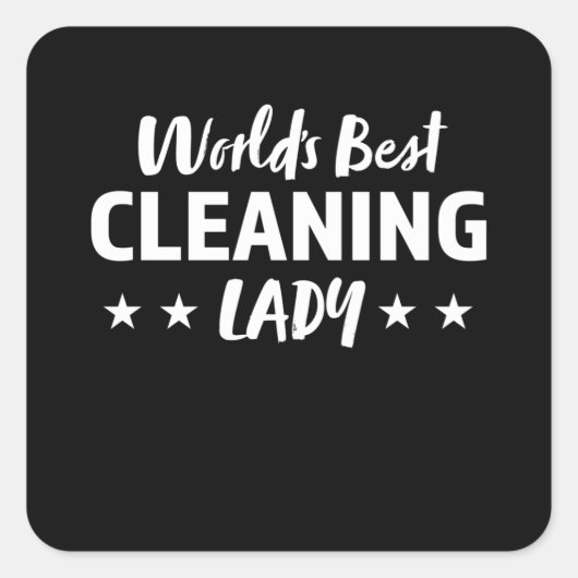 Welten beste Reinigung Lady Housekeeper Quadratischer Aufkleber (Vorderseite)