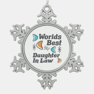 Welten Beste Schwiegertochter Schneeflocken Zinn-Ornament
