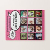 Welten Beste Stepmutter 12 Foto Pink Moderne Puzzle (Horizontal)