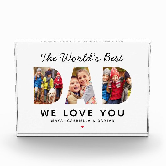 Welten Beste Vater-Collage Fotoblock (Vorderseite)