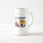 Welten besten Vater Zitat Modernes 3-Foto Collage Bierglas (VorderseiteRechts)