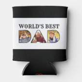 Welten besten Vater Zitat Modernes 3-Foto Collage Dosenkühler (Vorderseite)