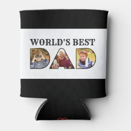 Welten besten Vater Zitat Modernes 3-Foto Collage Dosenkühler