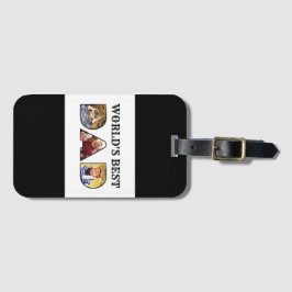 Welten besten Vater Zitat Modernes 3-Foto Collage Gepäckanhänger