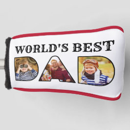 Welten besten Vater Zitat Modernes 3-Foto Collage Golf Headcover