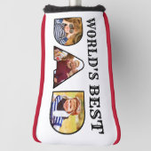 Welten besten Vater Zitat Modernes 3-Foto Collage Golf Headcover (Rotieren 90)