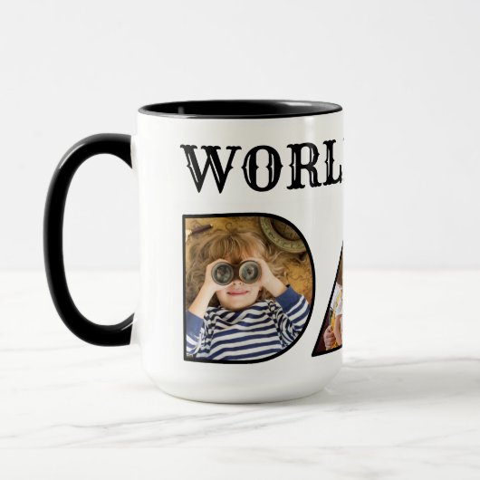 Welten besten Vater Zitat Modernes 3-Foto Collage Tasse (Links)