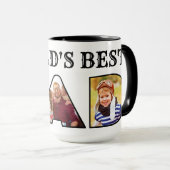 Welten besten Vater Zitat Modernes 3-Foto Collage Tasse (VorderseiteRechts)