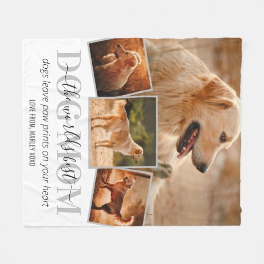 Welten Bester Hund Mama 4 Foto Fleecedecke (Vorderseite (Horizontal))