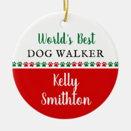 Welten Bester Hund Walker Vielen Dank Weihnachtsge Keramik Ornament