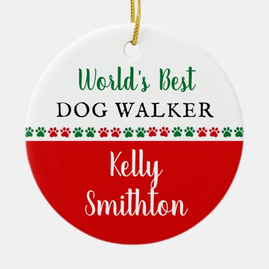 Welten Bester Hund Walker Vielen Dank Weihnachtsge Keramik Ornament (Vorne)