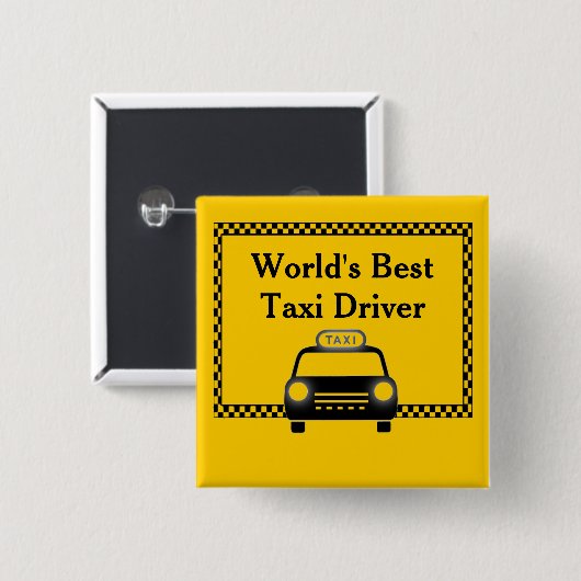 Welten Bester Taxifahrer-Button Button (Vorne & Hinten)