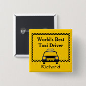 Welten Bester Taxifahrer Personalisiert Button (Vorne & Hinten)