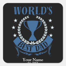 Welten Bester Vater Bester Vatertag oder Geburtsta Quadratischer Aufkleber