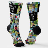 Welten bester Vater Custom 4 Foto Socken (Gewinkelt)