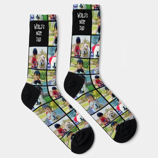 Welten bester Vater Custom 4 Foto Socken (Rechts)