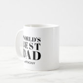 Welten Bester Vater Fett Typografie Personalisiert Kaffeetasse (Vorderseite Links)