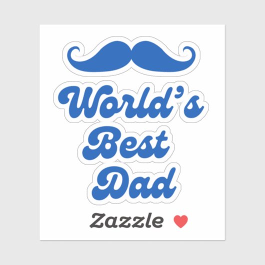 Welten bester Vater, Retro stylish blauen Väter Ta Aufkleber (Blatt)