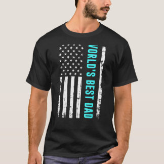 Welten Bester Vater Vintag US-amerikanische Flagge T-Shirt