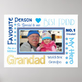 Welten Bestes Grandad Typografy Foto Foliendrucke (Vorderseite)