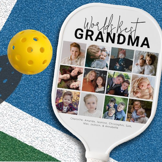 Welten Bestes Grandma | FotoCollage Pickleball Schläger