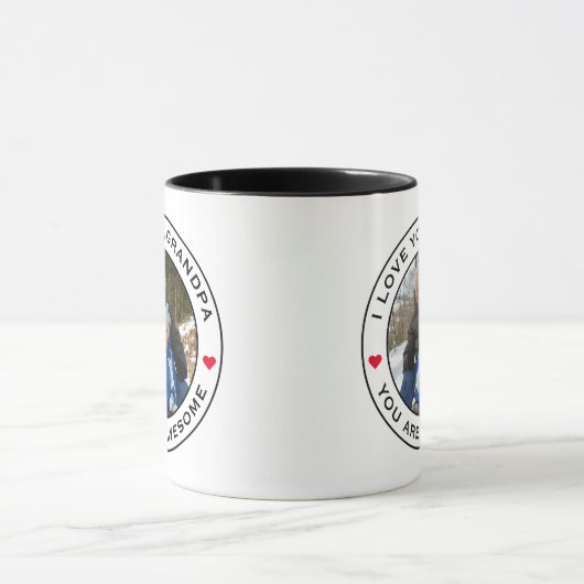 Welten Bestes Großvater Foto Herz Rot Schwarz Tasse (Zentrum)
