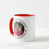 Welten Bestes Oma Foto Herz Rot Schwarz Tasse (Vorderseite Links)