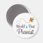 Welten Bestes Pianist Orange Butterfly Magnet Gesc (Vorderseite/Rückseite)