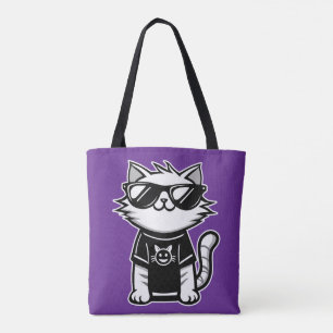 Welten Coolste Katze mit Sonnenbrille Lila Tasche