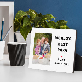 Welten Das beste Papa Personalisiertes Foto Fotoplatte