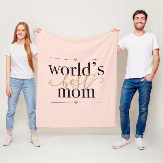 Welten die beste Mama Rosa und Gold Moderne Fleecedecke (Beispiel)