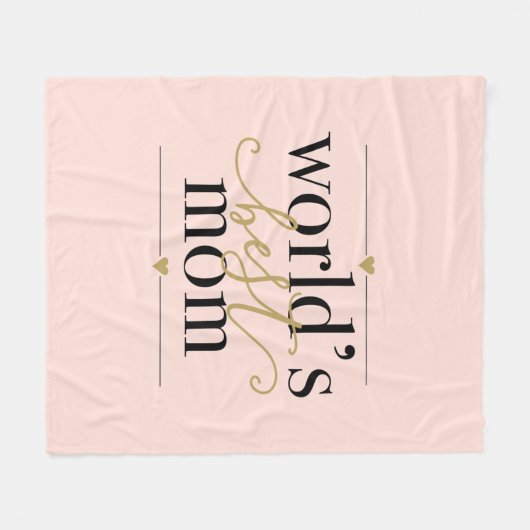 Welten die beste Mama Rosa und Gold Moderne Fleecedecke (Vorderseite (Horizontal))
