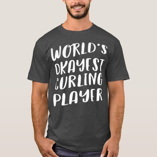 Welten, die gerade Curling Player Funny Bestes Ges T-Shirt (Vorderseite)