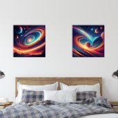 Welten in der Kosmos-Welt erfassen: Kunstdrucke in Bilderwand Sets (Schlafzimmer)